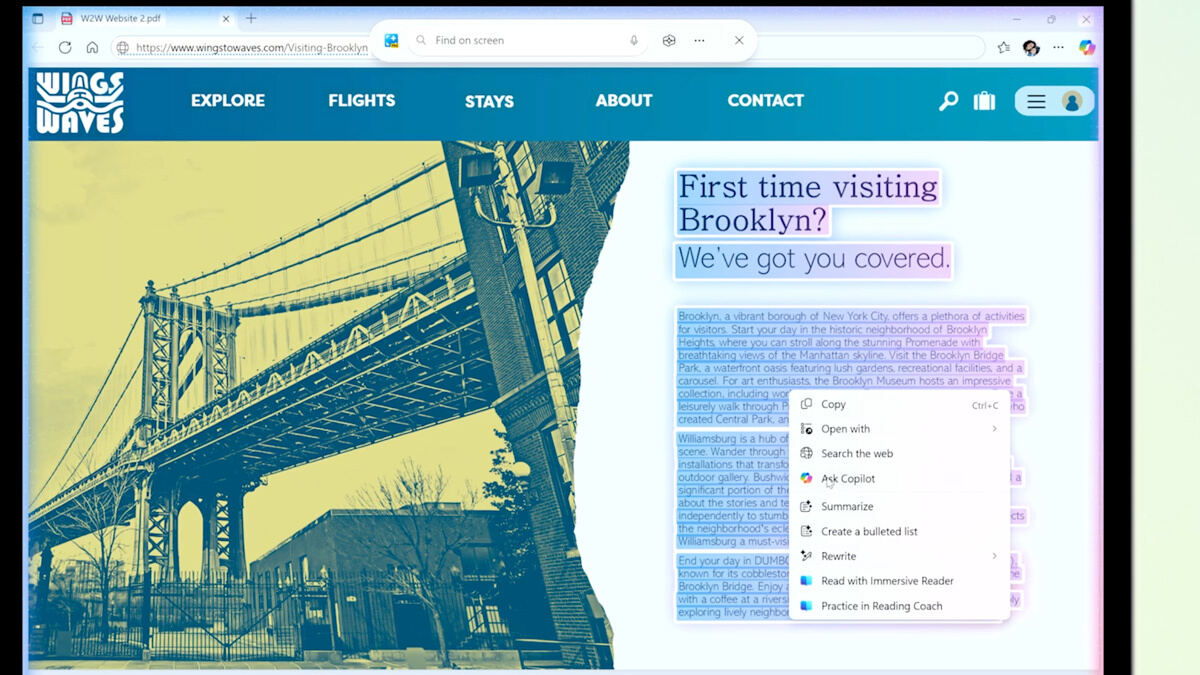 「Click to Do」からAsk Copilotにアクセス